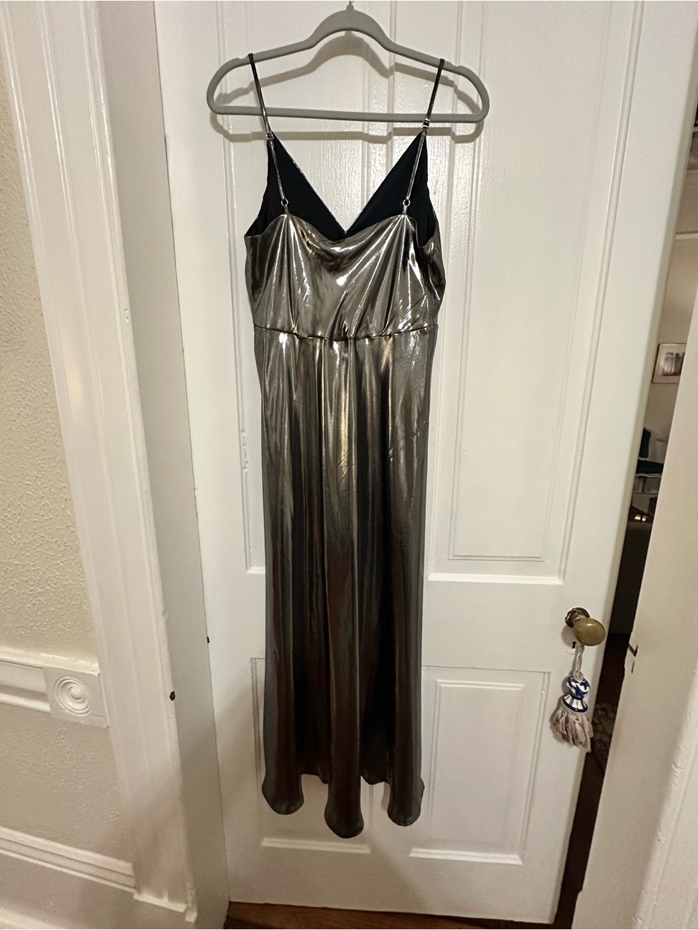 Anthropologie Metallic Slip Midi Dress - Picture 6 of 7
